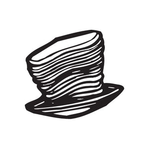 Stack of pancakes decal, black and white layered pancake illustration