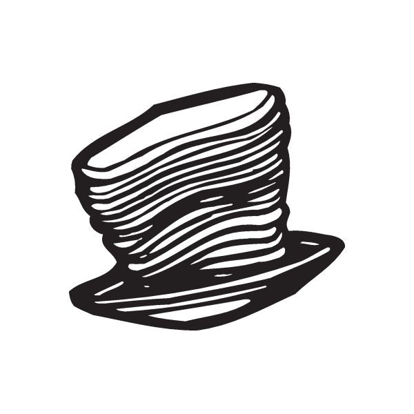 Stack of pancakes decal, black and white layered pancake illustration