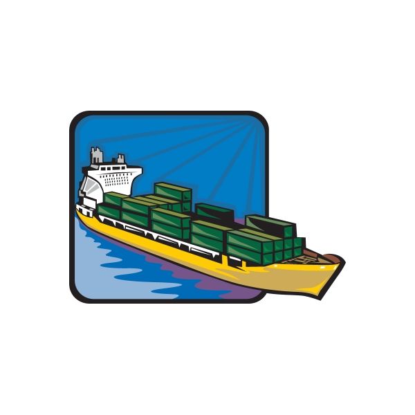 Image of Stacked Cargo Ship Sticker