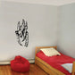 Armored insect wall decal with scorpion-like claws, black line art