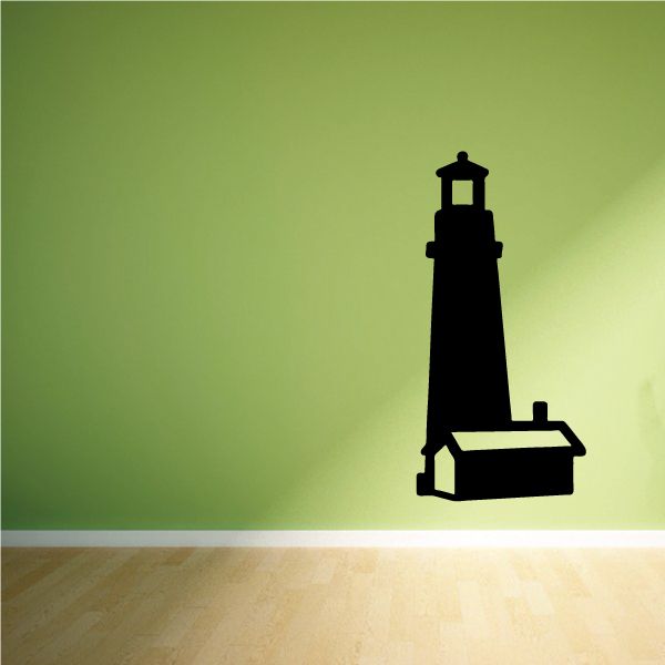 Black lighthouse decal silhouette