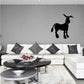 Standing donkey decal with bent ears, black