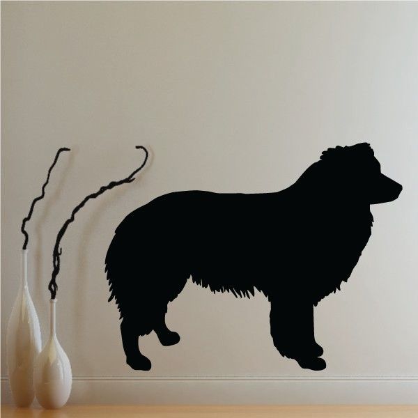 Standing Border Collie decal, black dog silhouette