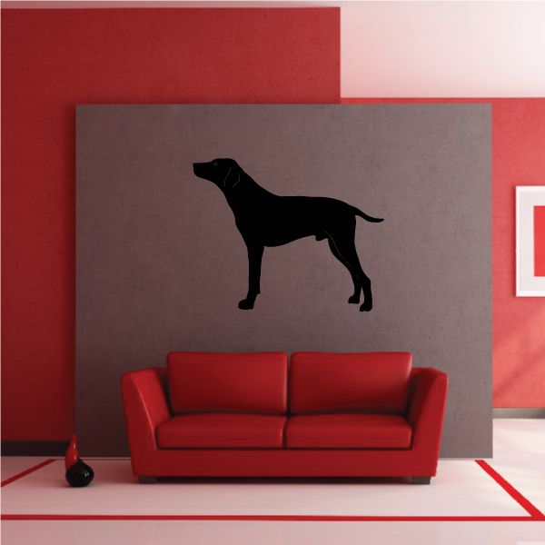 Standing dalmatian decal, black dog silhouette