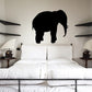 Standing elephant decal with black silhouette, wall-ready