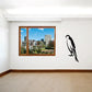 Standing falcon vinyl decal, black silhouette