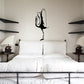 Standing flapping swan wall decal with black silhouette, standing pose