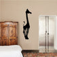 Standing giraffe wall decal in black silhouette, full-body design