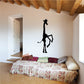 Standing giraffe silhouette wall decal, black