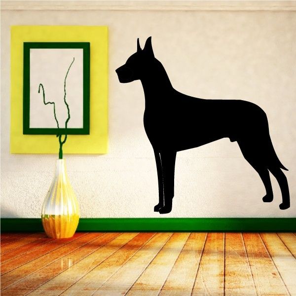 Standing Great Dane decal, black dog silhouette