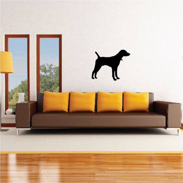 Standing gun dog decal with black standing dog silhouette