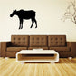 Standing moose-and-cow wall decal, black animal silhouette
