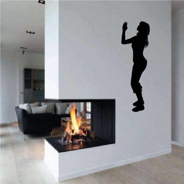 Standing praying mother wall decal with black silhouette