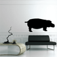 Black hippo profile decal, standing side silhouette
