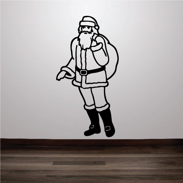 Image of Standing Santa with Present Sack Decal