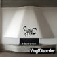 Standing scorpion decal, black outlined scorpion silhouette.