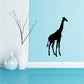 Standing giraffe silhouette wall decal, black