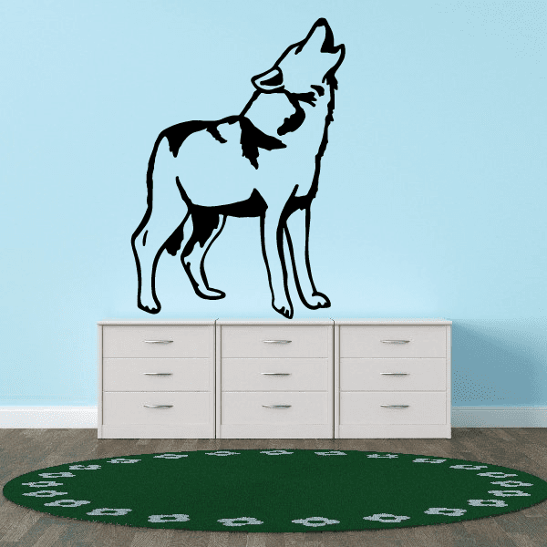 Image of Standing Tundra Wolf Howling Decal