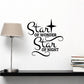 Black wall quote decal: star icon with text Star of Wonder Star of Night