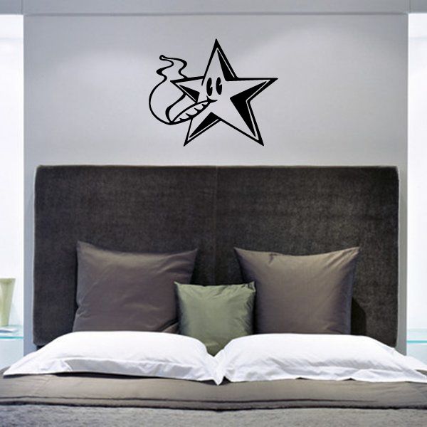 Image of Star Smoking a joint Decal