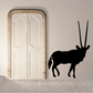 Black antelope wall decal silhouette, facing right