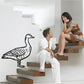 Black line-drawn goose wall decal