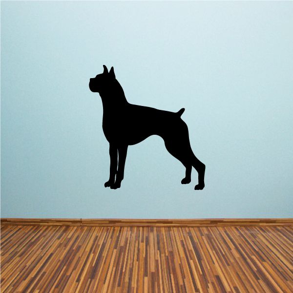 Black boxer dog decal sticker