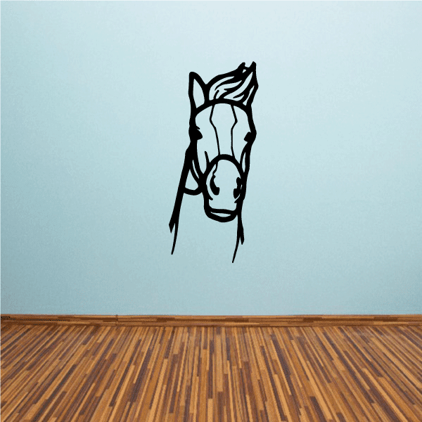 Image of Staring Bridle Horse Head Decal