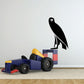 Black bird silhouette wall decal with raised wing and tail shape