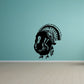 Black turkey head vinyl wall decal with staring face silhouette
