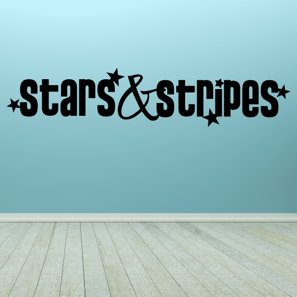 Wall decal “Stars & Stripes” text with star icons