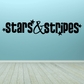 Wall decal “Stars & Stripes” text with star icons