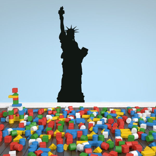 Statue of Liberty wall decal vinyl sticker, black silhouette with crown and torch
