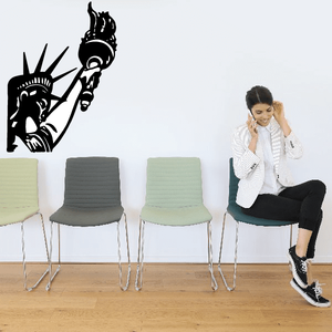 Statue of Liberty torch wall decal, black silhouette