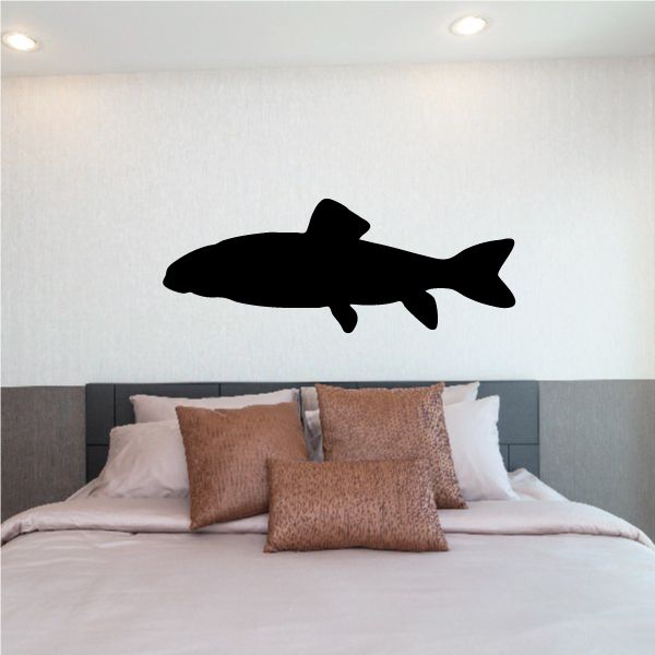 Black trout wall decal silhouette