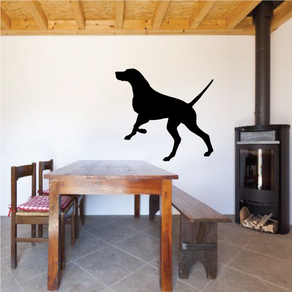 Black stepping dog decal silhouette