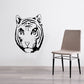 Stern tiger head decal with black line art illustration
