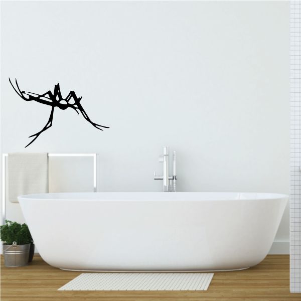 Wall decal of a resting stick bug with long legs on a wall