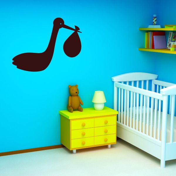 Image of Stork Delivering a Baby Decal