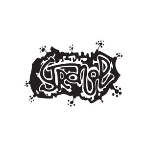 Graffiti decal sticker with black and white tag-style letter design
