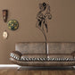 Graffiti flamingo wall decal with bold black line art and stylized feather details