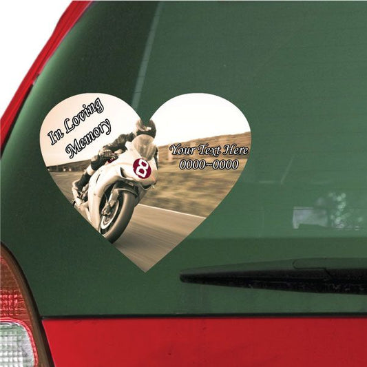 Image of Street bike Moto In Loving Memory Custom Heart Sticker