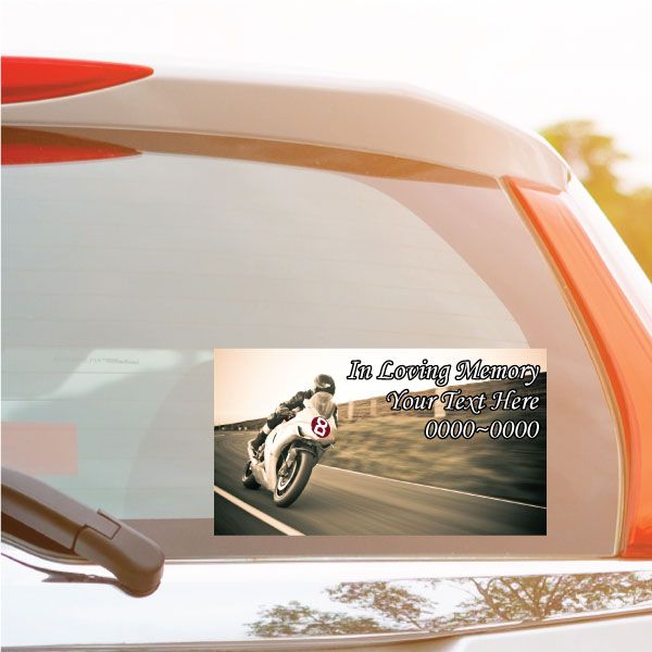 Image of Street bike Moto In Loving Memory Custom Rectangle Sticker