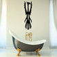 Stretched bird decal, black silhouette on light wall