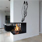 Black open-wing falcon wall decal with spread wings