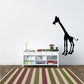 Stretched out neck giraffe wall decal, black silhouette with long neck