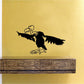 Stretched wing vulture decal, black silhouette with gold outlines and curved head smoke
