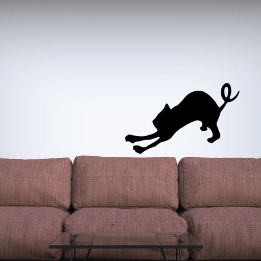 Image of Stretching Cat and Curly Tail Decal