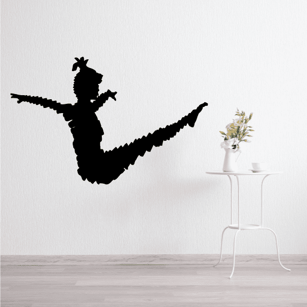 Fitness stretching vinyl decal, black silhouette of stretching yoga pose