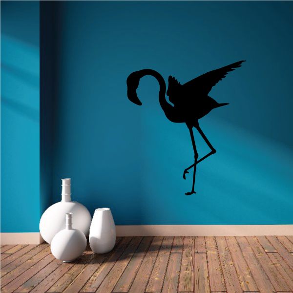 Image of Stretching Flamingo Silhouette Decal